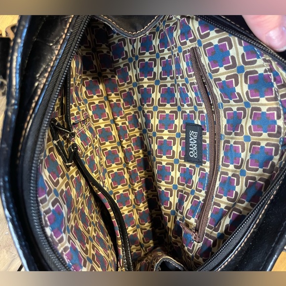 Franco Sarto faux alligator design handbag black 90’s 90210 like new condition - Picture 7 of 8